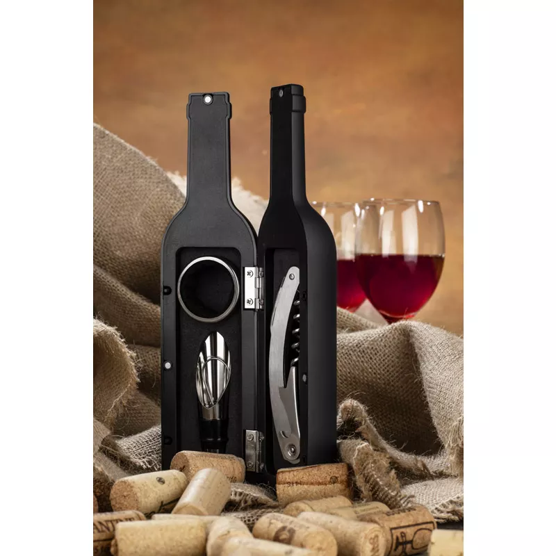 Zestaw do wina SOMMELIER - czarny (16303-02)
