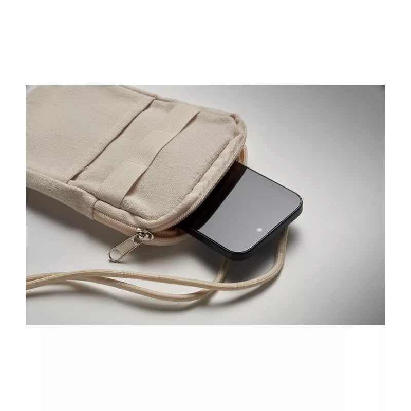 Torebka na telefon z recyklingu 280 g/m² MOBIBOLSA - Bezowy (MO2519-13)