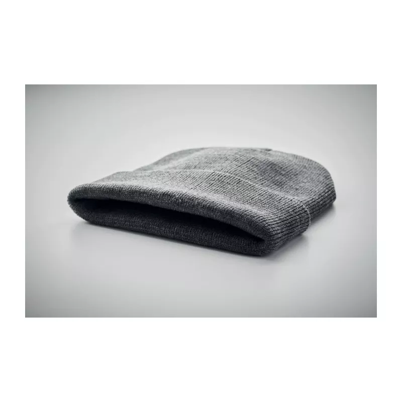 Czapka zimowa unisex z dzianiny RPET POLO RPET - Bialy/Czarny (MO9965-33)