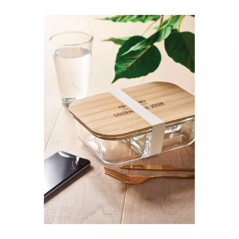 Lunchbox szklany 3-komorowy 800 ml TUNDRA 3 - Przezroczysty (MO6973-22)