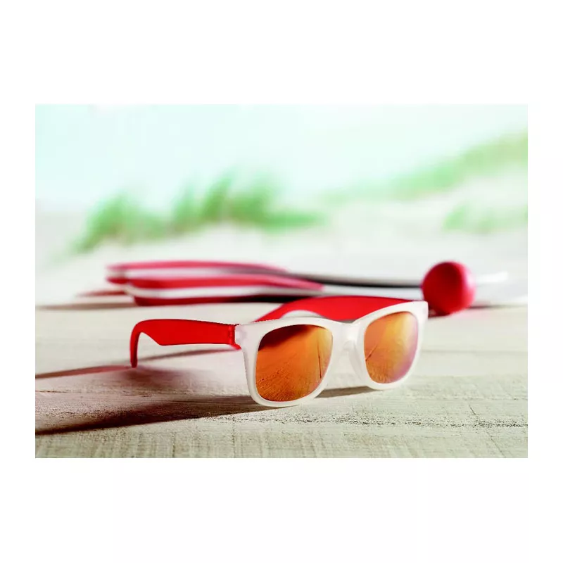 Okulary przeciwsłoneczne lustrzane UV400 AMERICA TOUCH - Czerwony (MO8652-05)