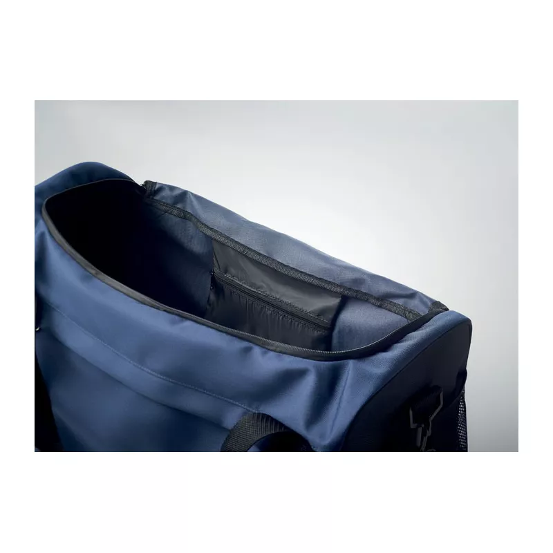 Torba sportowa z RPET 600D z odpinanym paskiem TERRA + - Niebieski (MO6209-04)
