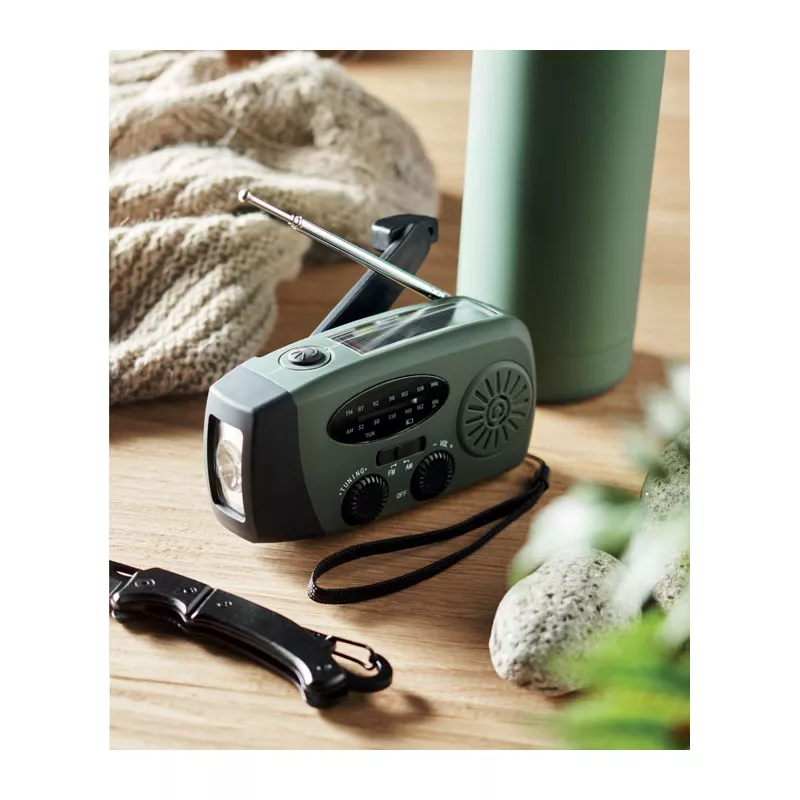 Radio przenośne z latarką i powerbankiem ONDA - Ciemnozielony (MO2746-60)