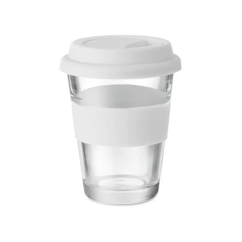 Kubek szklany z pokrywką i uchwytem 350 ml ASTOGLASS - Bialy (MO9992-06)