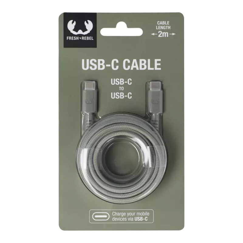 2UCC200 | Kabel Fresh 'Rebel USB-C do USB-C 2,0 m - Dried Green (LT49409-N0049)