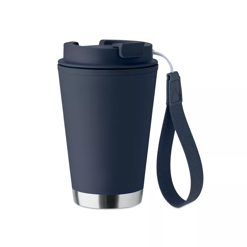 Kubek dwuścienny z PP z paskiem 300 ml TOPIZ - Francuski Granat (MO2596-85)