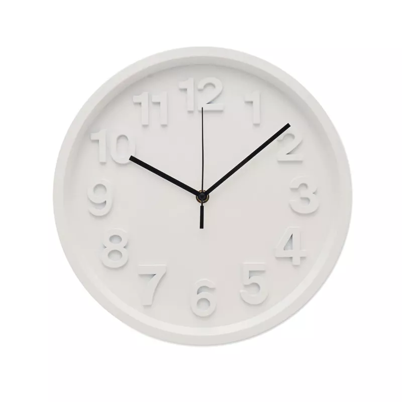 Zegar ścienny z cichym mechanizmem 30 cm MURO - Bialy (MO2851-06)