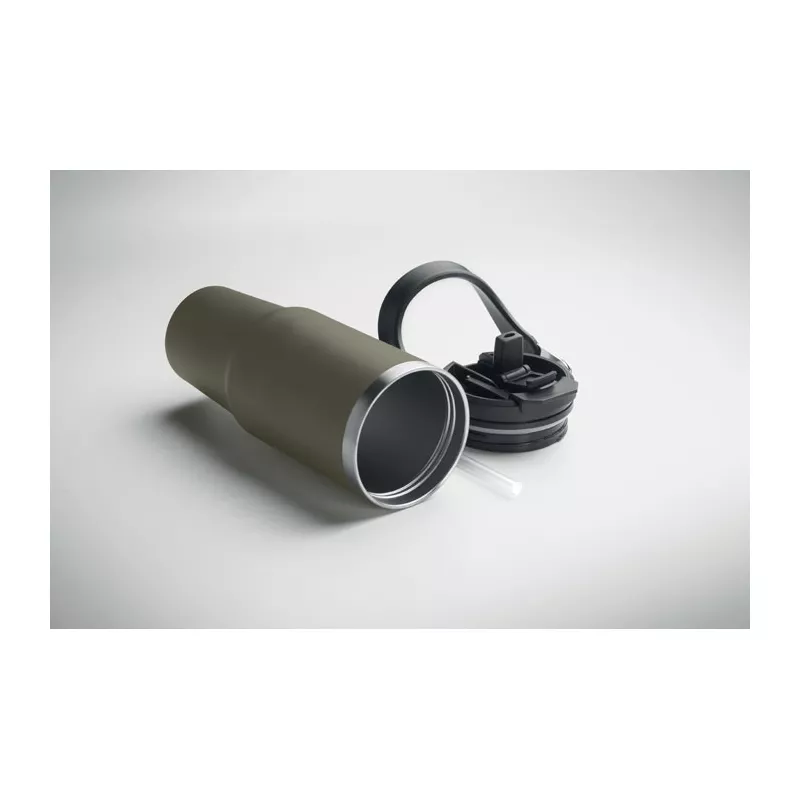 Kubek termiczny ze słomką ze stali 850 ml SUMA HAND - Ciemnozielony (MO2561-60)