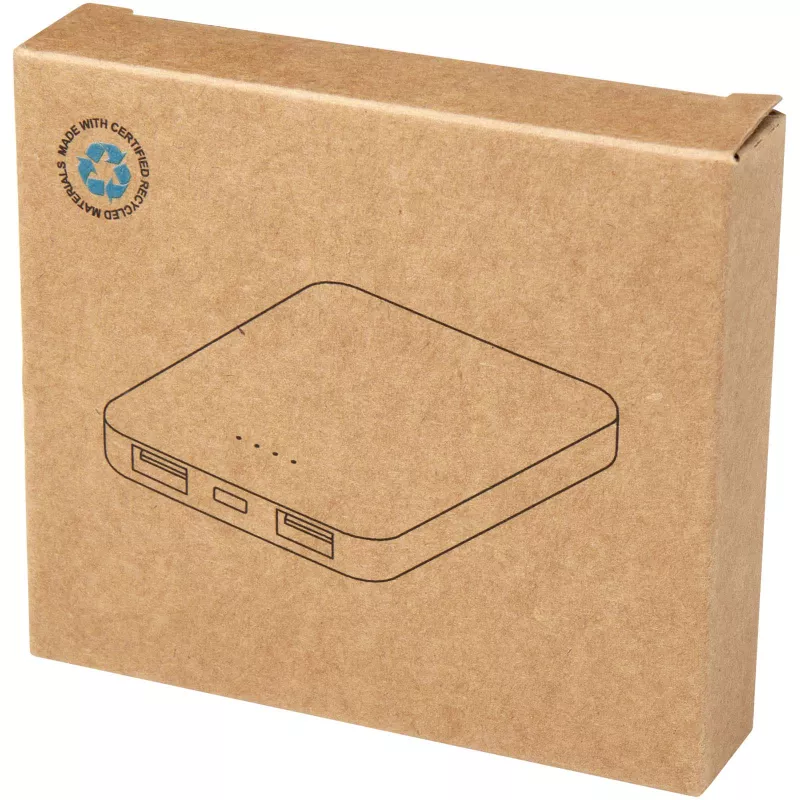 Asama powerbank o pojemności 5000 mAh Type-C z tworzyw sztucznych pochodzących z recyklingu - Brick (12438332)
