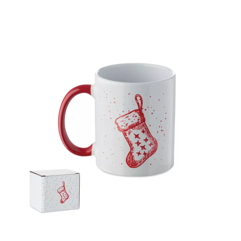 Kubek ceramiczny świąteczny 300 ml FESTIMUG - Czerwony (CX1571-05)