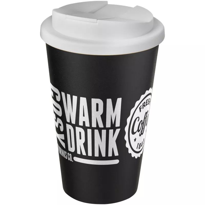 Americano® 350 ml tumbler with spill-proof lid - Biały-Czarny (21069514)