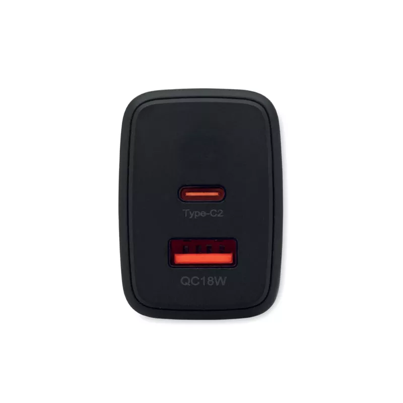 Ładowarka sieciowa GaN 65W USB-C i USB-A EXTEN - Czarny (MO2979-03)