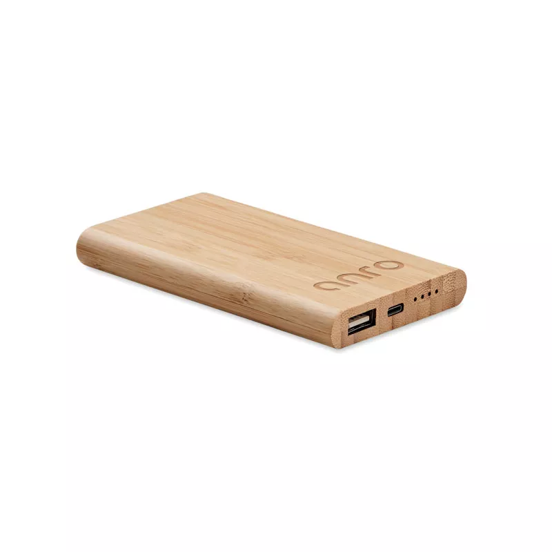 Powerbank 4000 mAh w bambusowej obudowie ARENAPOWER C - Drewna (MO6814-40)