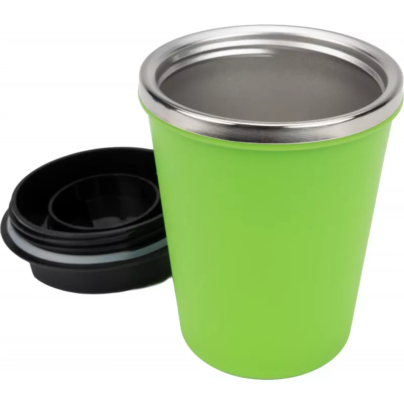 Kubek termiczny 350 ml z powłoką z recyklingu METODY - jasnozielony (8496229)