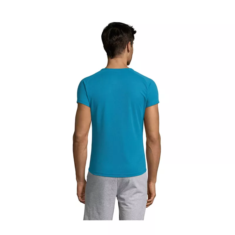 Koszulka sportowa męska raglan 140 g/m² Sol's SPORTY - Aqua (S11939-AQ)