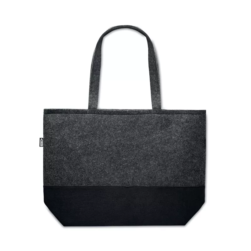 Torba na zakupy z filcu RPET DUO INDICO - Kamienny Szary (MO6455-15)