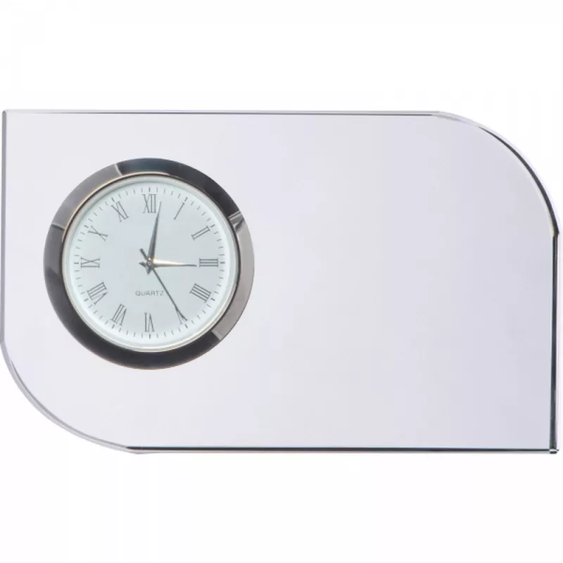 Szklany blok z zegarem GERALD - przeźroczysty (2750366)