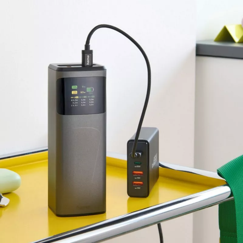 Power bank 20000 mAh Hama High Power 65W - grafitowy (VH028-15)