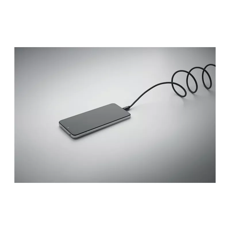 Kabel magnetyczny pleciony USB-C 60W z RPET BRAID - Bialy/Czarny (MO2778-33)