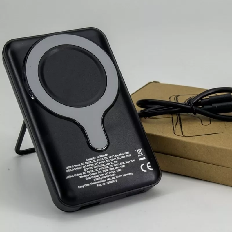 Power bank 10000 mAh z ładowarką indukcyjną VENTURA - czarny (399903)