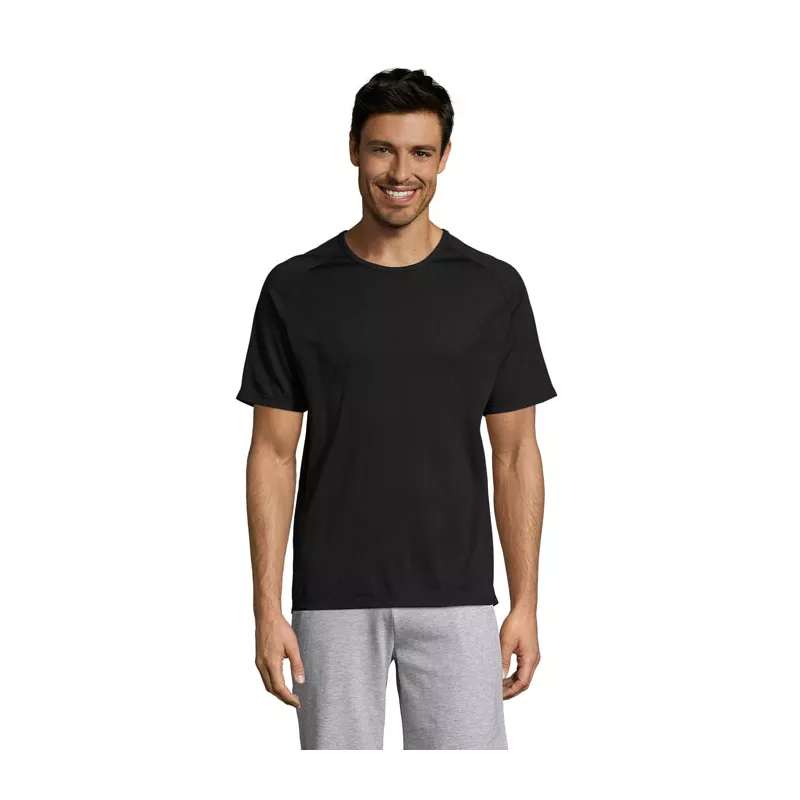Koszulka sportowa męska raglan 140 g/m² Sol's SPORTY - Czarny (S11939-BK)