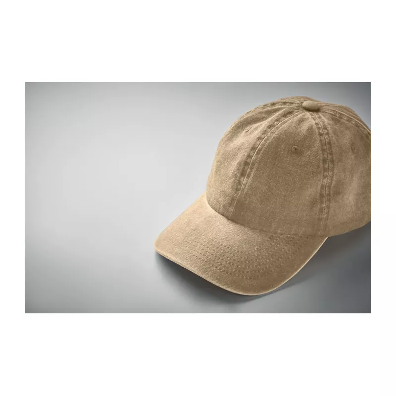 Czapka z daszkiem vintage 6-panelowa 265 g/m² BEAU - Khaki (MO2542-39)
