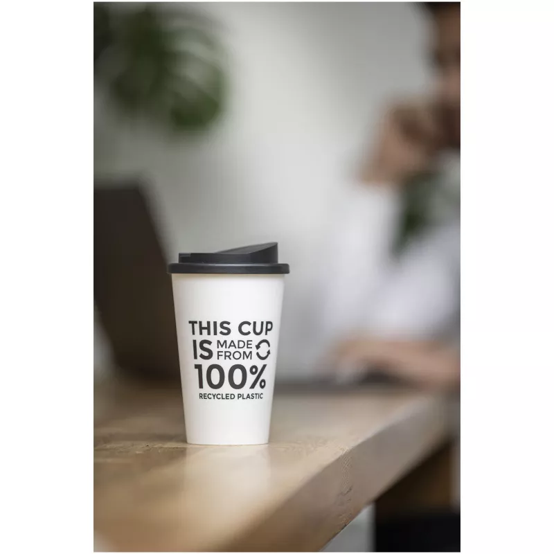 Kubek termiczny americano® o pojemności 350 ml z materiałów pochodzących z recyklingu - Czarny-Czerwony (21069121)