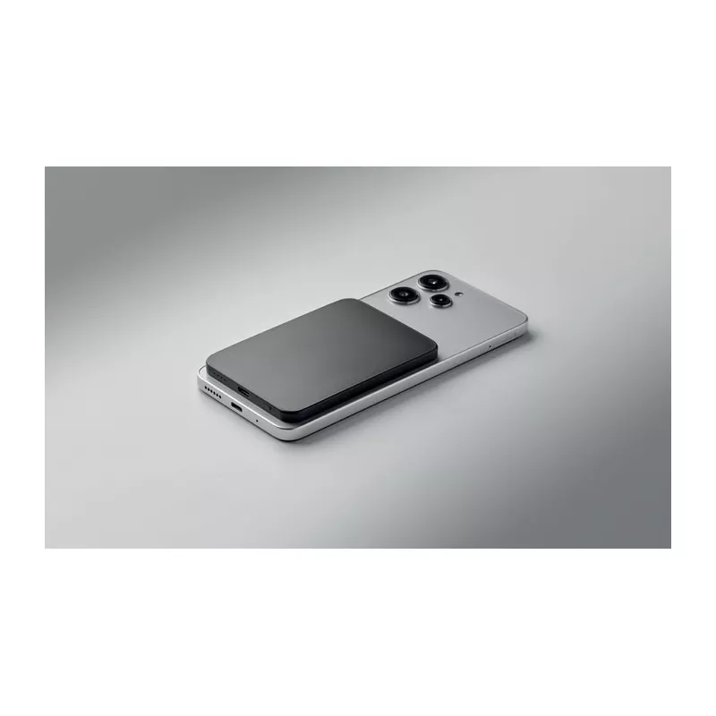 Powerbank magnetyczny ultracienki 5000 mAh SLIMVOLT - Czarny (MO3178-03)