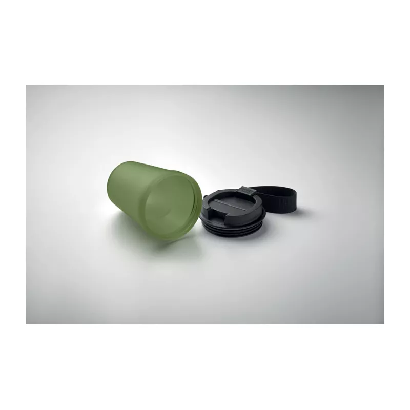 Kubek z PP z paskiem 300 ml ISFORDEN TUMBLER - Ciemnozielony (MO2670-60)