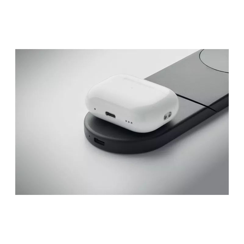 Ładowarka magnetyczna 3 w 1 składana 15W ELASTI - Czarny (MO3206-03)