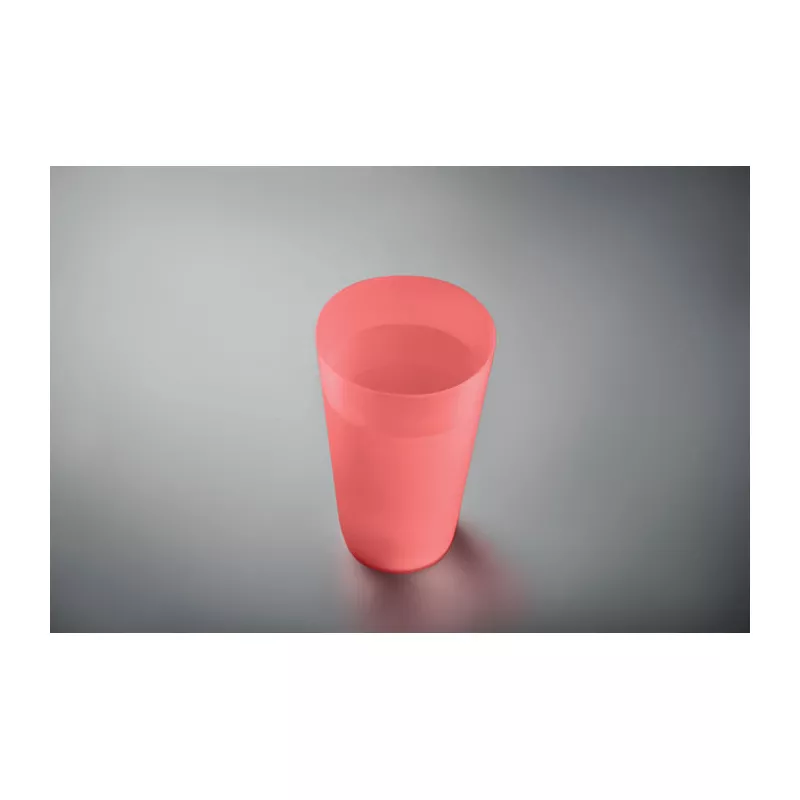 Kubek eventowy wielorazowy z PP 500 ml FESTA LARGE - Przezroczysty Czerwony (MO9907-25)