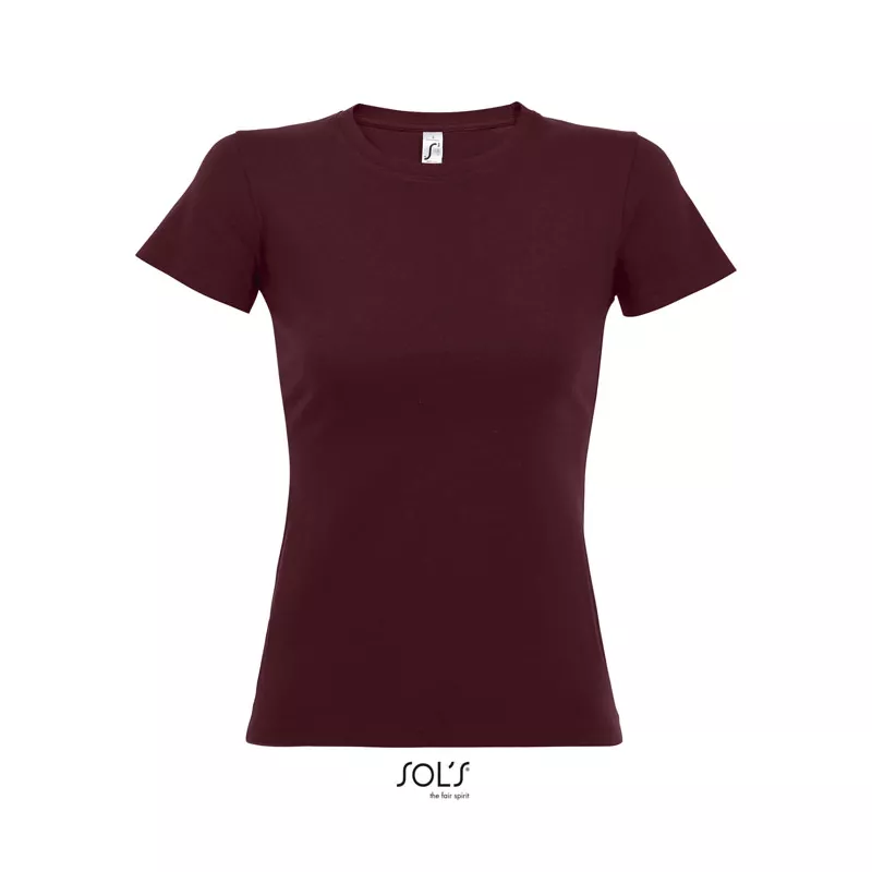 Koszulka damska 190 g/m² Sol's IMPERIAL WOMEN - Burgundy (S11502-BG)