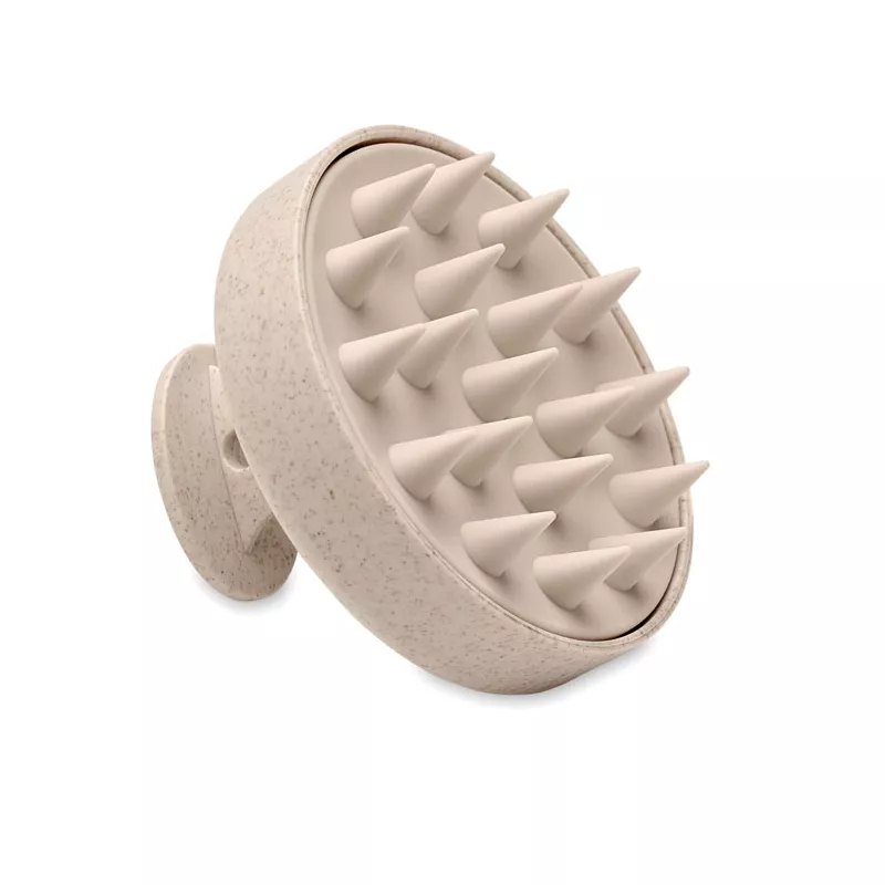Szczotka do masażu głowy z silikonowym włosiem MASSAGE - Bezowy (MO3164-13)