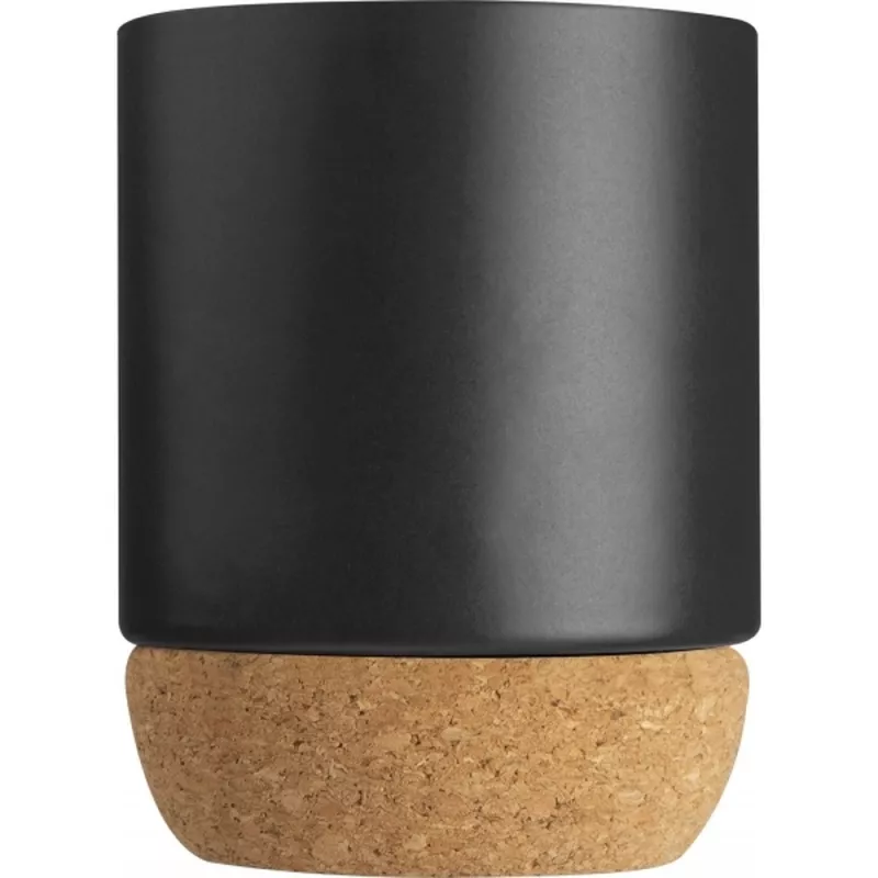 Kubek ceramiczny z korkiem GISTEL 350 ml - czarny (241803)