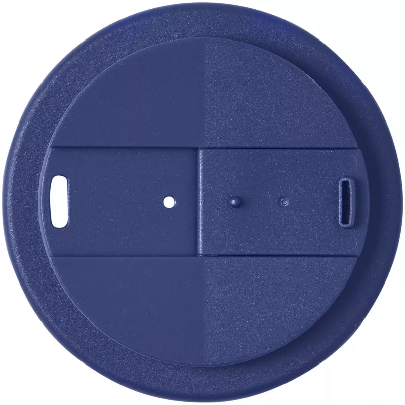 Kubek Americano® Eco z recyklingu o pojemności 350 ml z pokrywą odporną na zalanie - Czarny-Niebieski (21042552)