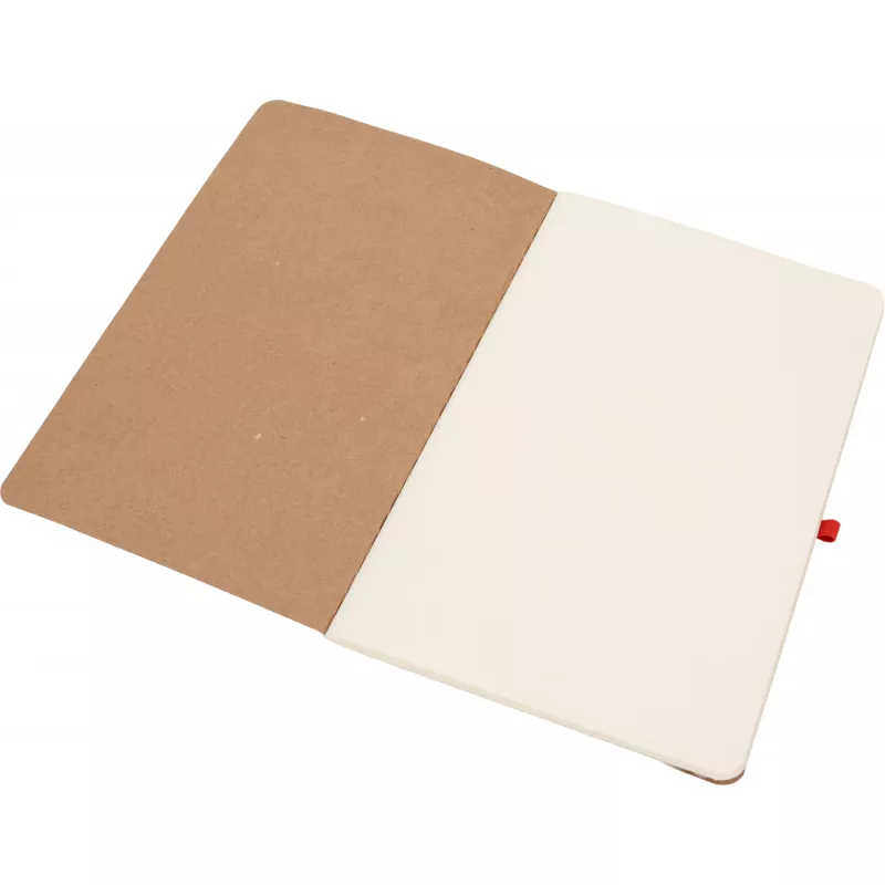 Notatnik A5 z czystymi stronami i długopisem z materiałów z recyklingu CHLOE - czerwony (2377605)