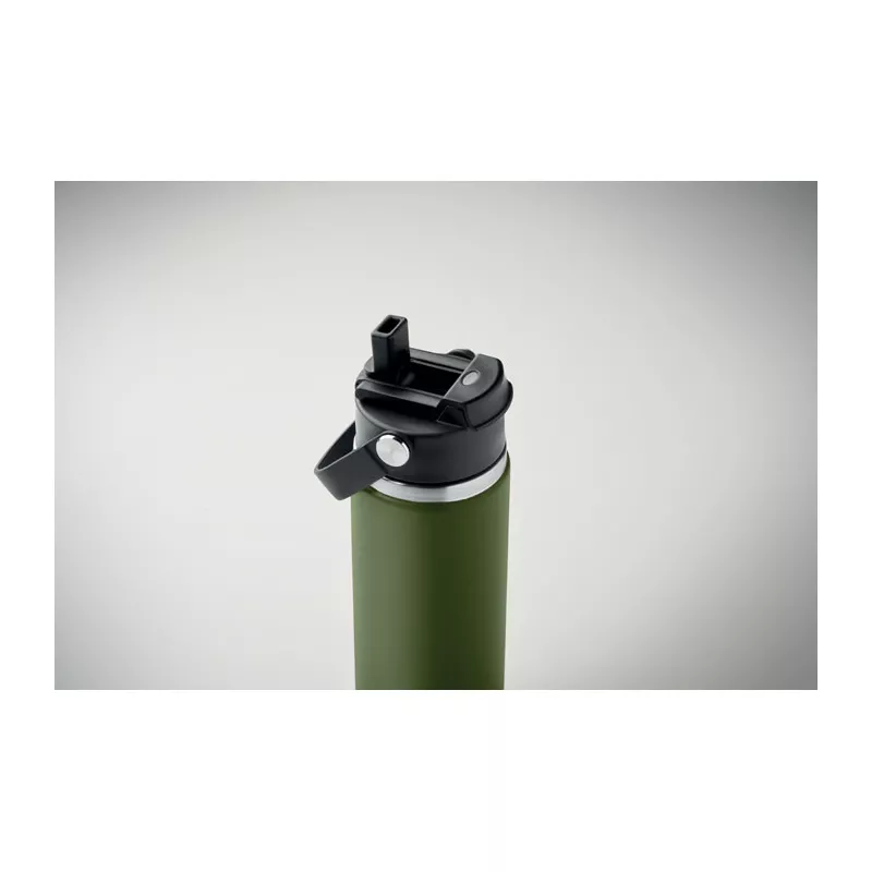 Butelka termiczna ze słomką 500 ml SUMA GRIP - Ciemnozielony (MO2775-60)