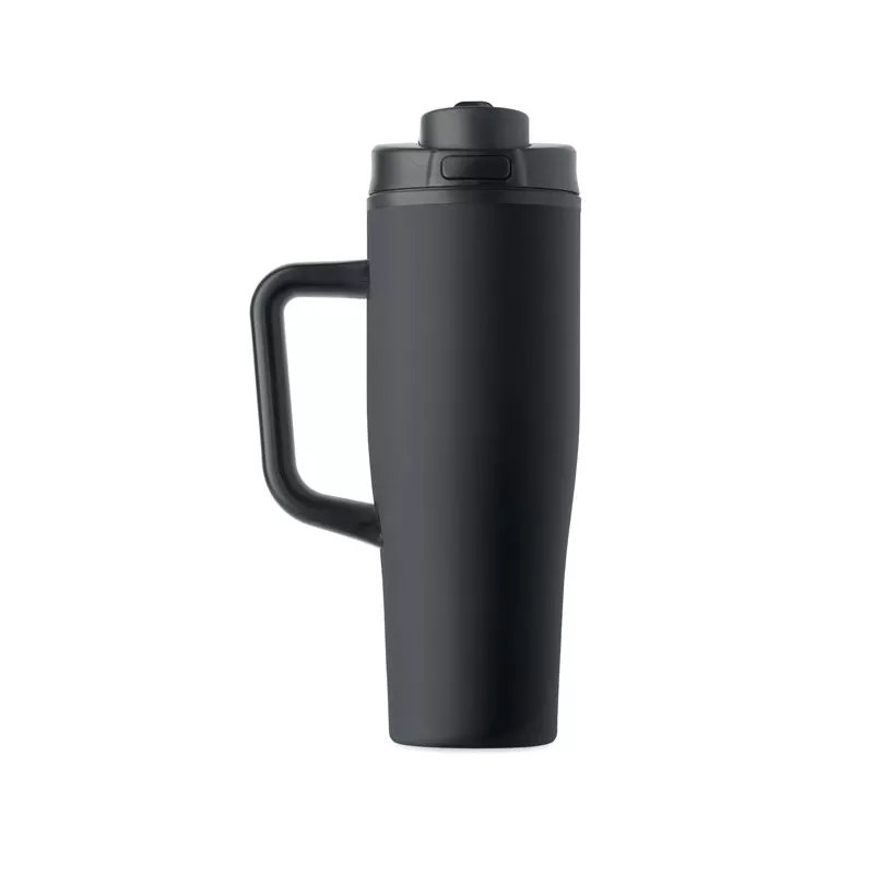 Kubek termiczny ze stali z recyklingu 900 ml ATLANTA - Czarny (MO3213-03)