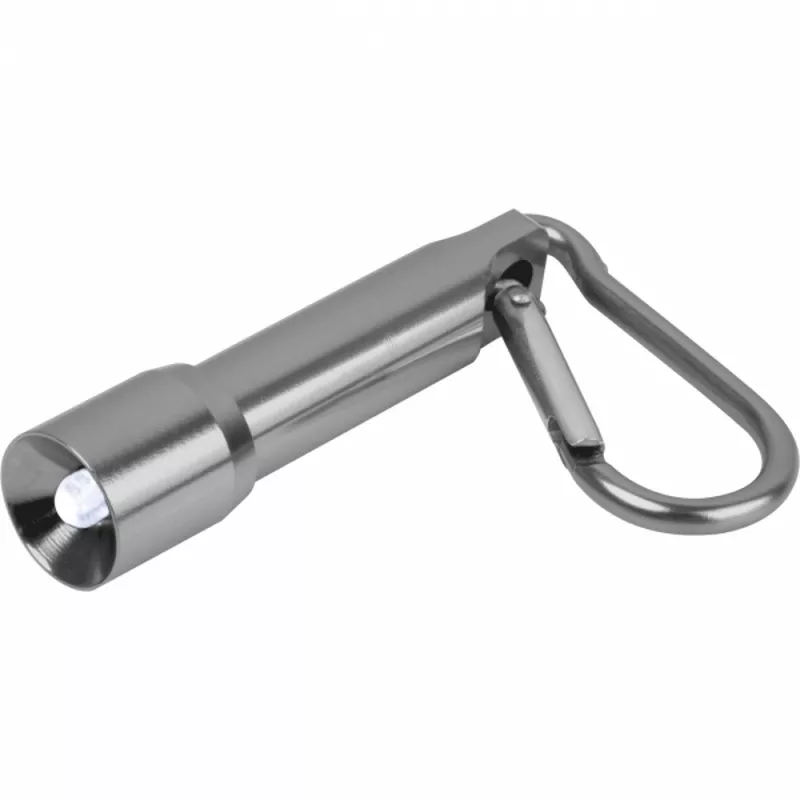 Mini latarka z aluminium z recyklingu BERGAMO - szary (529307)