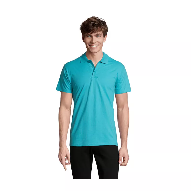 Koszulka polo męska piqué 210 g/m² Sol's SPRING II - Niebieski Atol (S11362-AL)