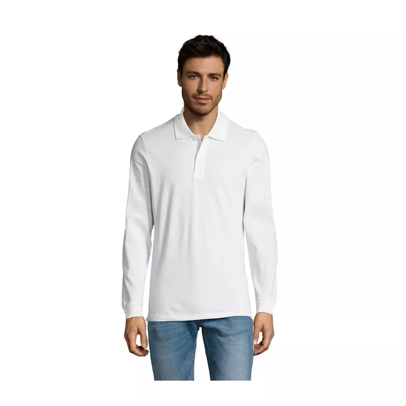 Polo męskie 180 g/m² Sol's PERFECT LSL MEN - Bialy (S02087-WH)