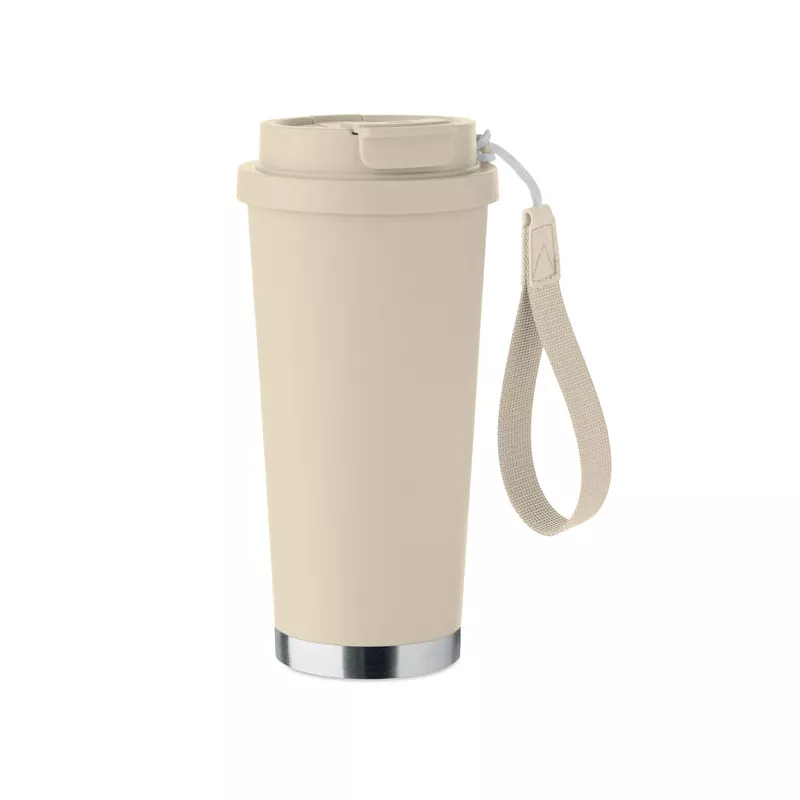 Kubek termiczny 2 w 1 ze stali 500 ml TOPAZ LARGE - Bezowy (MO2662-13)