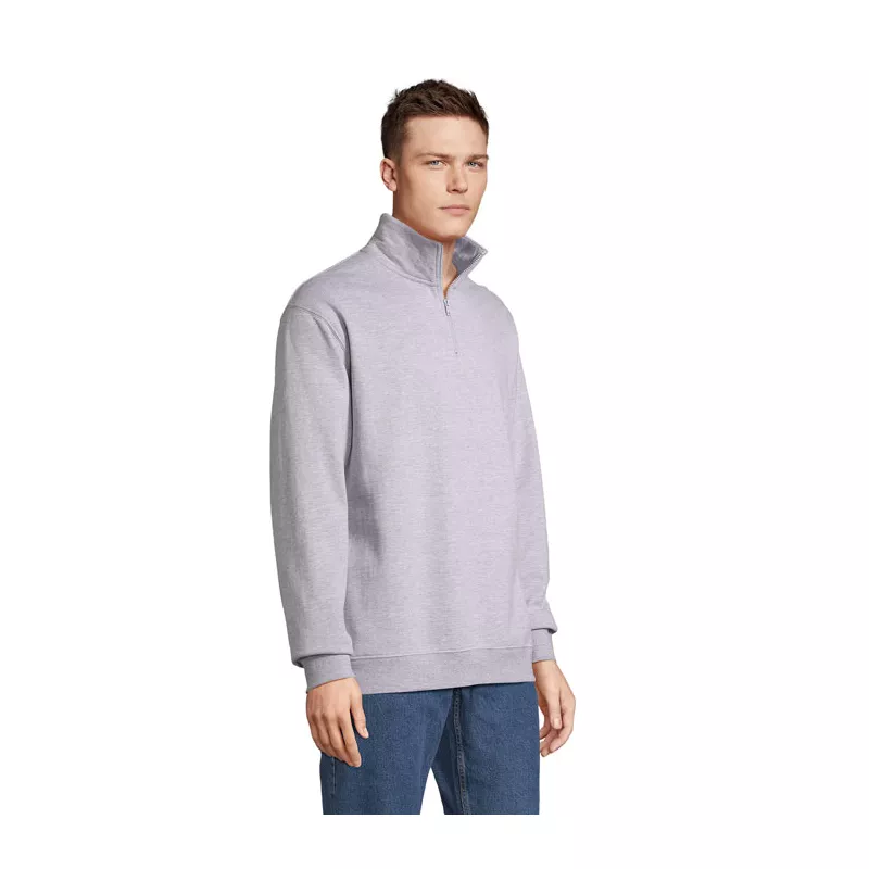 Bluza ze stójką i zamkiem 1/4 Sol's CONRAD - Szary Melanż 2 (S04234-GY)