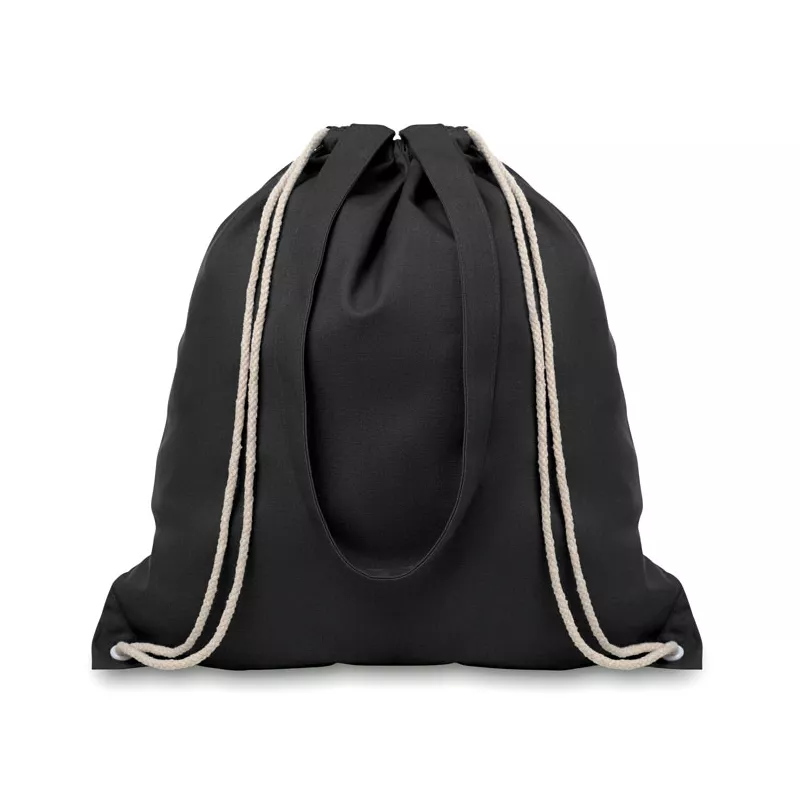 Torba płócienna barwiona ze sznurkiem 220 g/m² MOIRA - Czarny (MO9041-03)