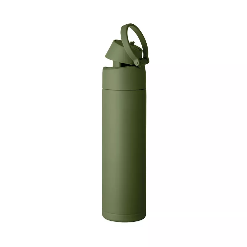 Butelka stalowa ze słomką 650 ml TOIEN ONE - Ciemnozielony (MO2989-60)