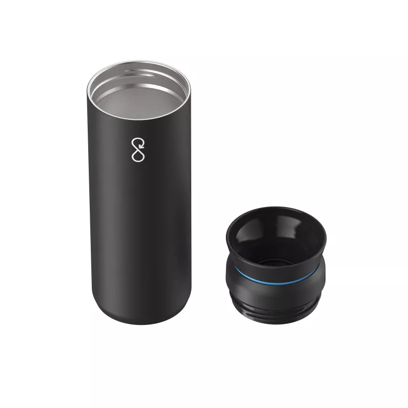 Ocean Bottle Peak Brew 590 ml kubek z recyklingowanej stali nierdzewnej - Obsidian Black (10094190)