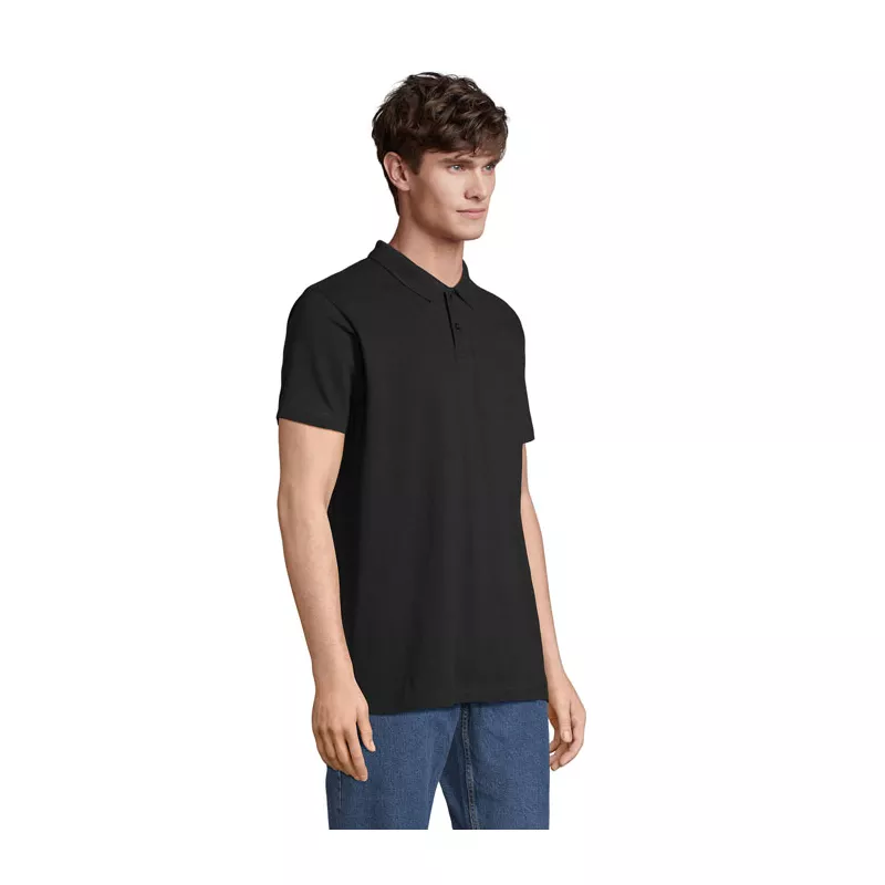 Koszulka polo unisex z czesanej bawełny Sol's PULSE - Czarny (S04502-BK)
