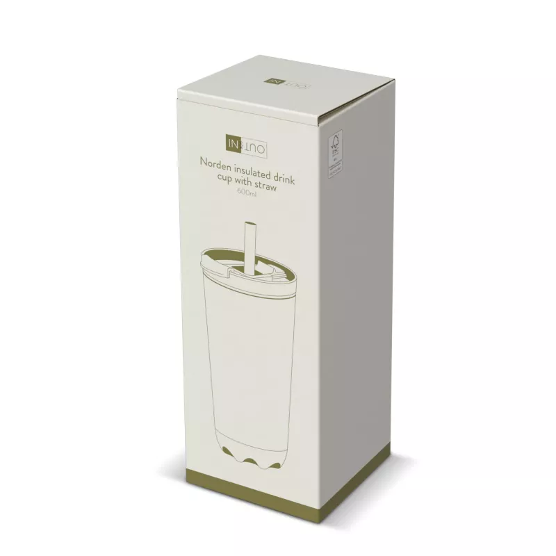 Kubek termiczny InSideOut ze stali nierdzewnej o podwójnych ściankach, 600 ml - biały (LT57017-N0001)