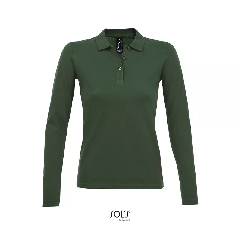 Polo damskie 180 g/m² Sol's PERFECT LSL WOMEN - Ciemno-Zielony (S02083-BO)