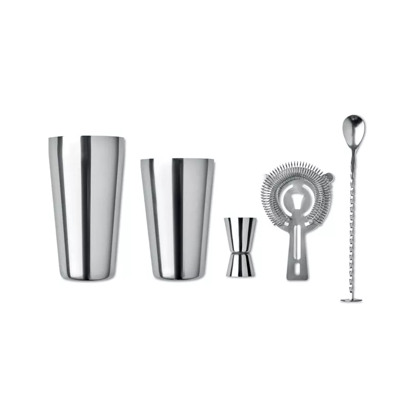 Zestaw koktajlowy z shakerem 750 ml BOSTON - Srebrny Blyszczacy (MO6224-17)